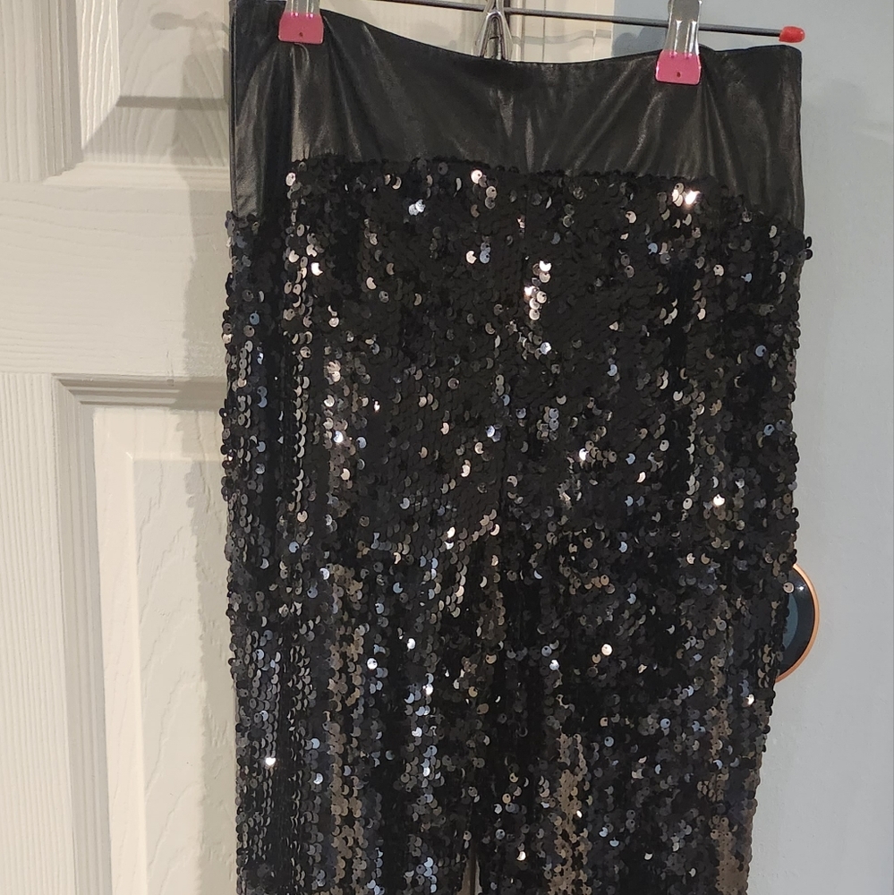 Black sequin pants